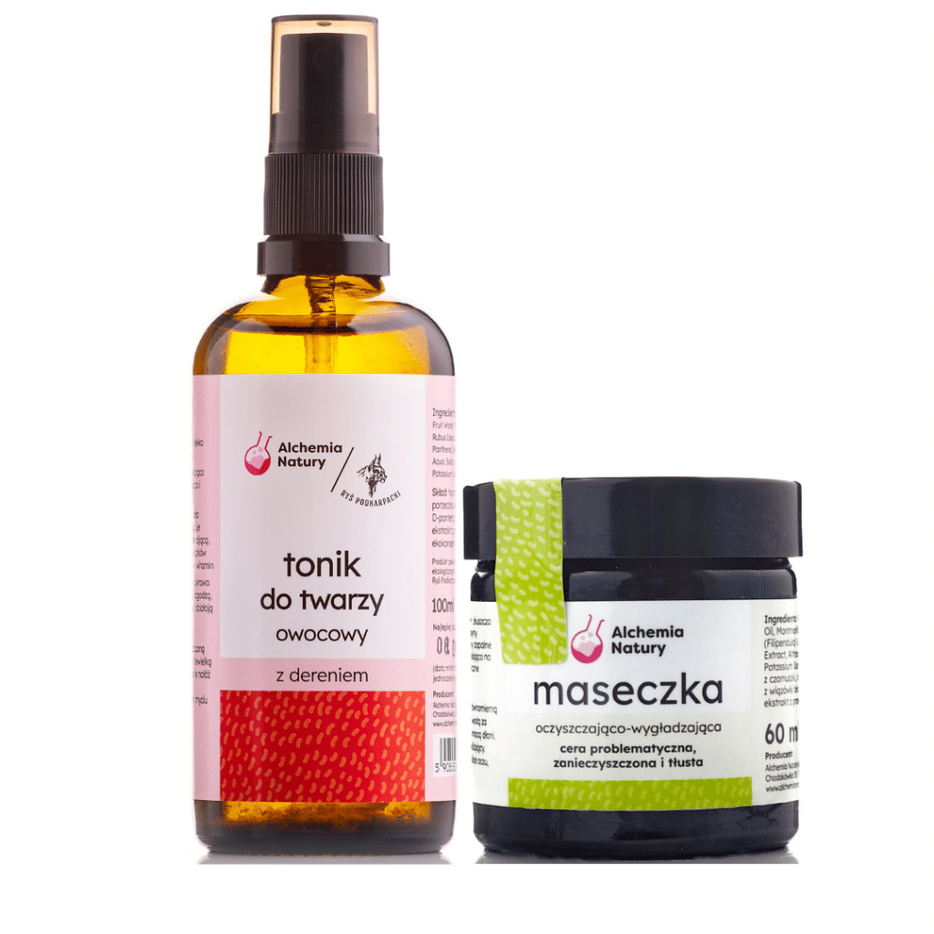 zestaw oczyszczający maseczka i tonik naturalny