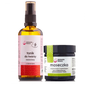 zestaw oczyszczający maseczka i tonik naturalny